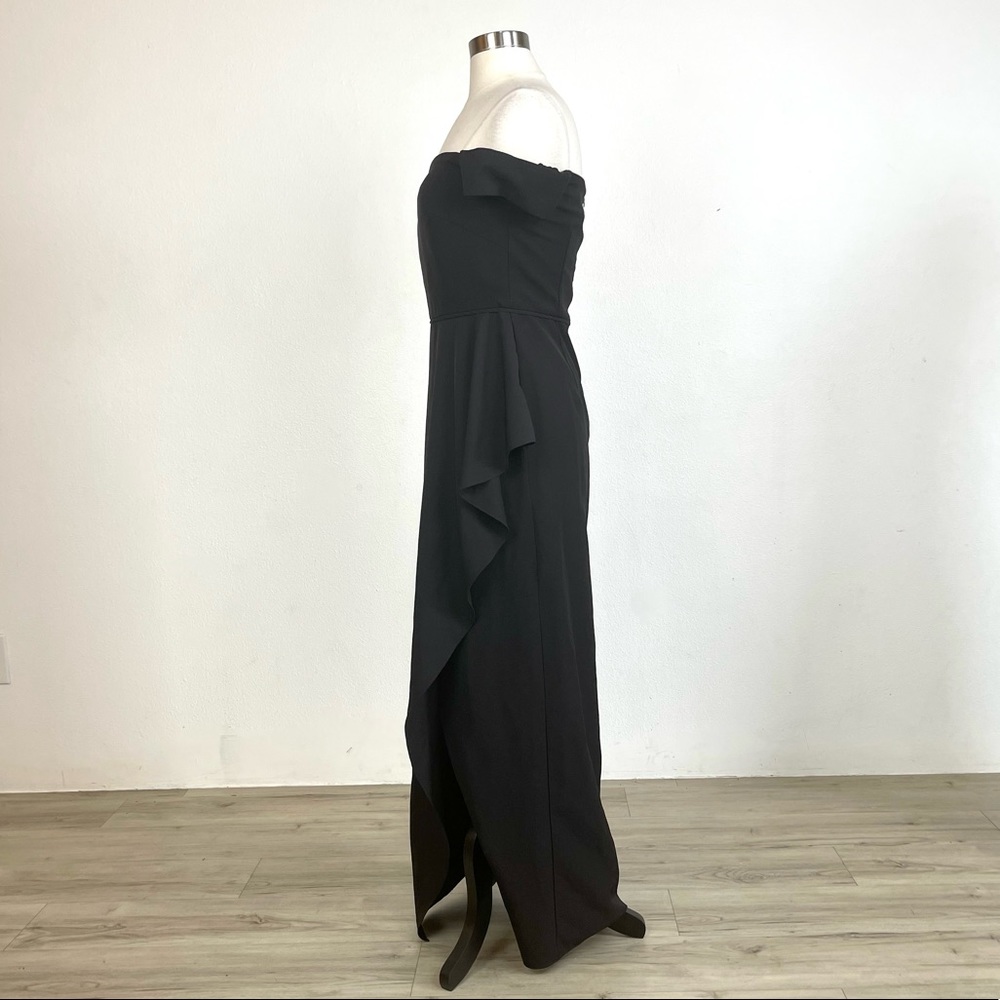 Js Collection Black Off Shoulder Split Cascade Go… - image 8